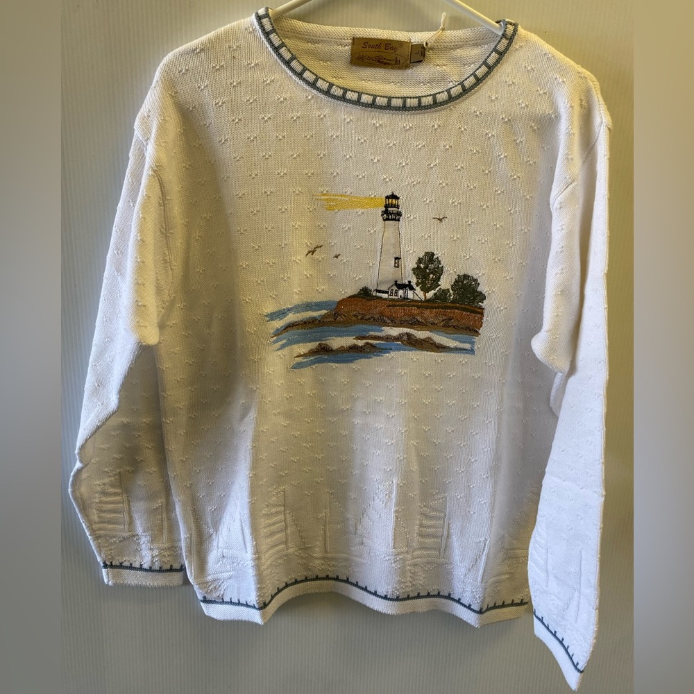 Vintage lighthouse knit sweater